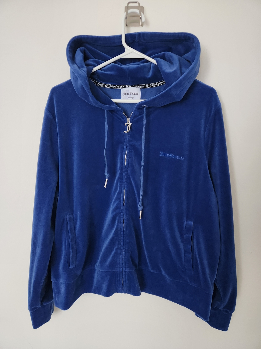 Juicy Couture royal blue velour zip-up hoodie 1X